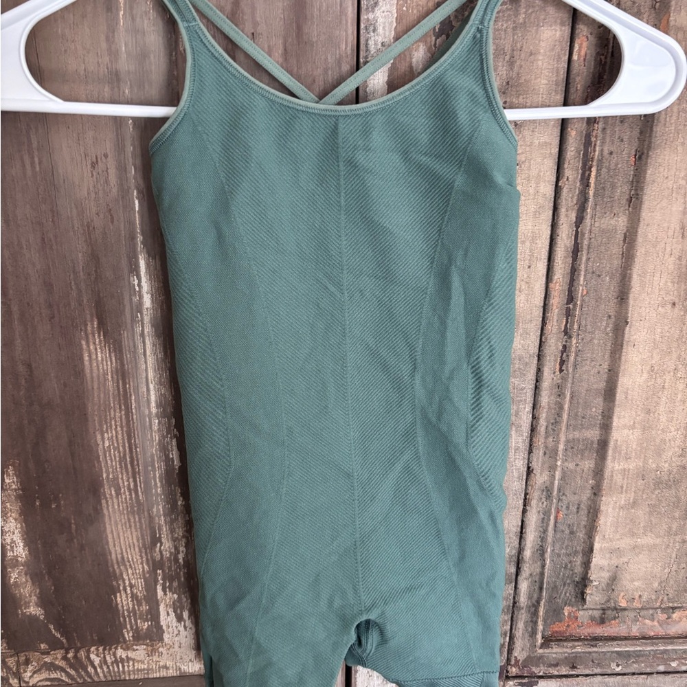 Green Sleeveless Unitard gymnastics